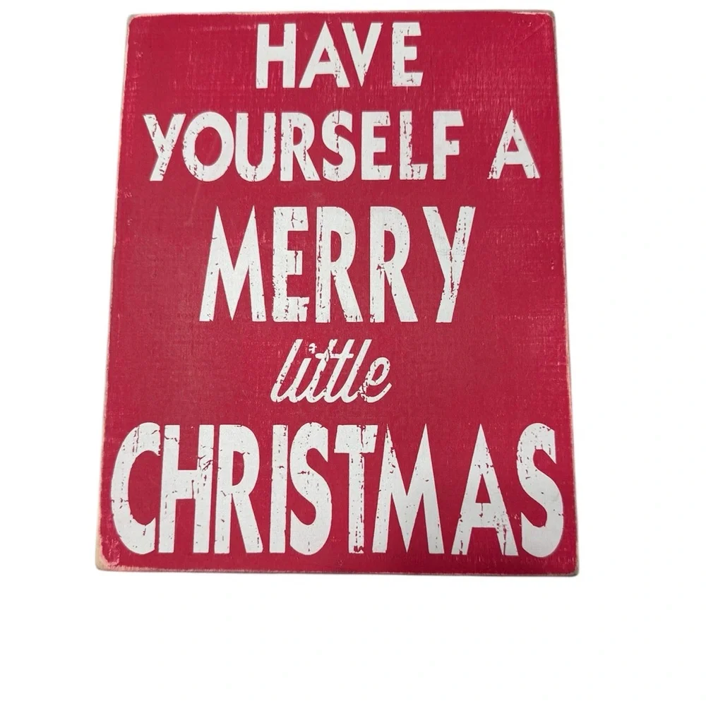 Festive Red Christmas Wall Decor Approximately 5x7